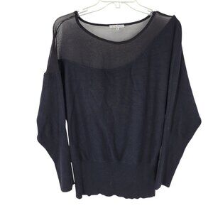 Sheer Mesh Panel Batwing Pullover Sweater XL Trendy Y2K Edgy whimsigoth goth